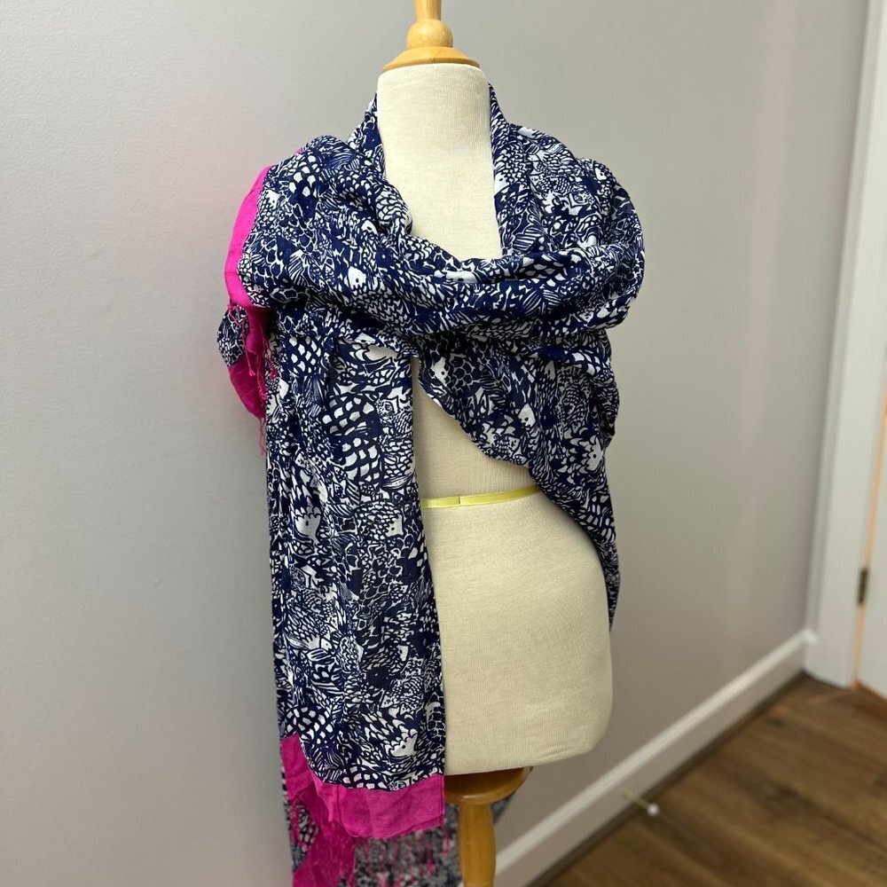 NEW Lilly Pulitzer for Target - Upstream Scarf 20th anniversary Fish - Picture 3 of 10